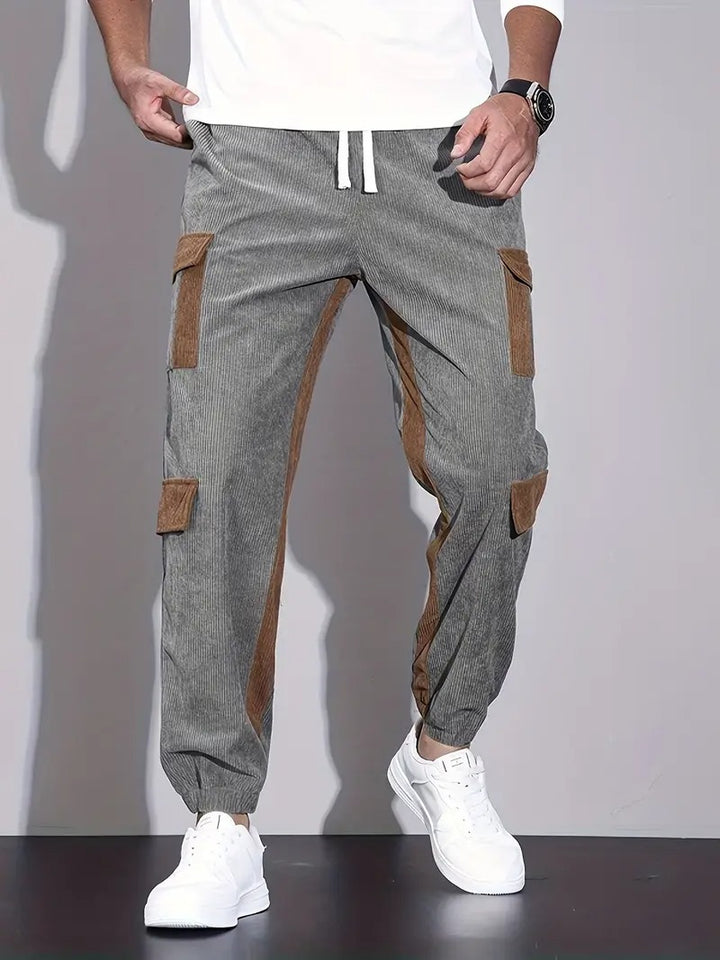 Men's Corduroy Pants with Accents