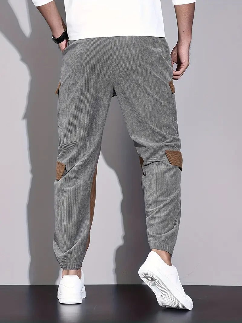 Men's Corduroy Pants with Accents
