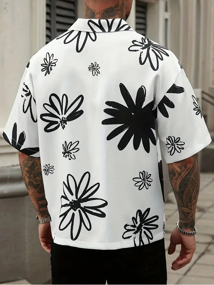 Men's Floral Graphic Zip Shirt