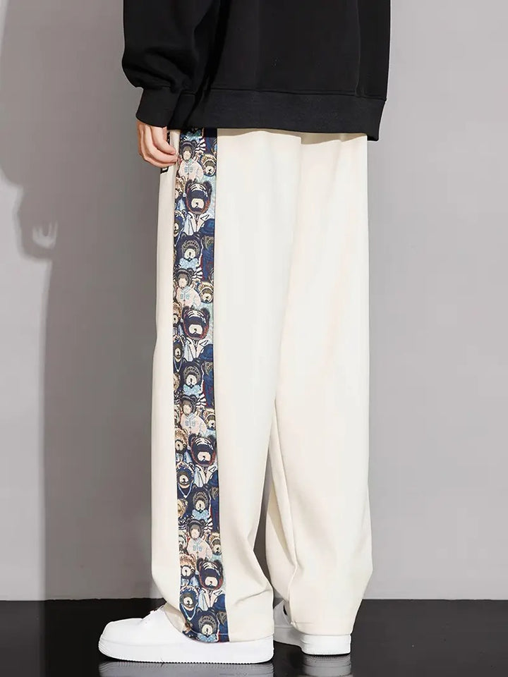 Men's Graphic Print Wide-Leg Pants