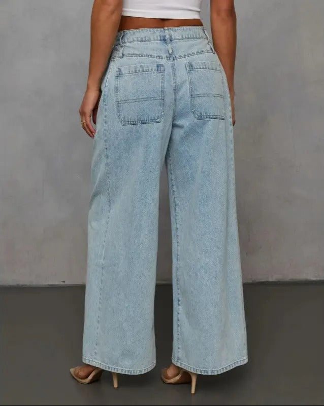 Women's Light Wash Denim Jacket and Jeans Set